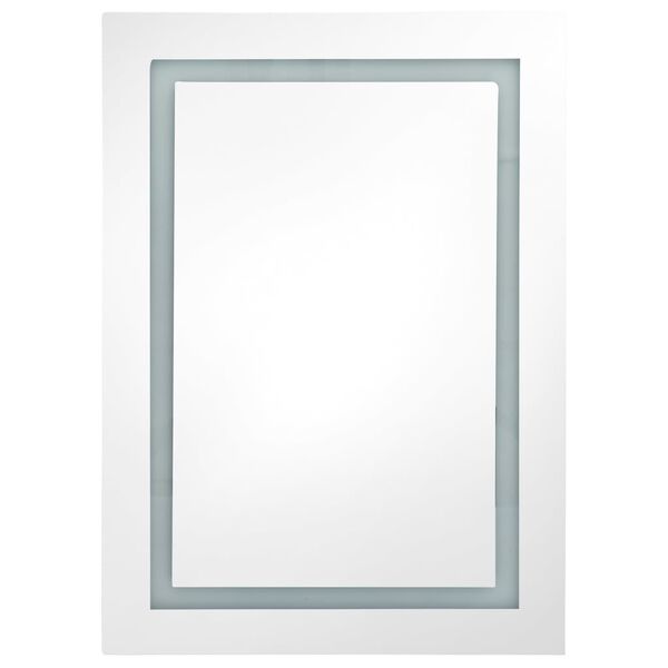 vidaXL Bathroom Cabinet White and oak MDF with melamine finish, glass
