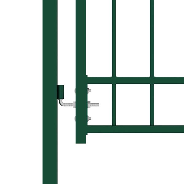 vidaXL Fence Gate with Spikes Steel 40.9x38.2" Green