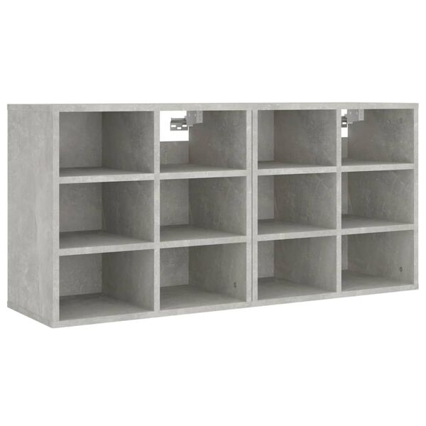 vidaXL Shoe Cabinet Set of 2 Concrete Grey Engineered Wood 19.7 in