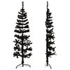 vidaXL Artificial Half Christmas Tree Black PVC, Steel