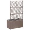 vidaXL Raised Bed Brown Poly Rattan, Plastic 22.8 x 11.8 x 42.1 in