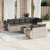 vidaXL Garden Sofa Set Light grey PE rattan Large Removable Covers