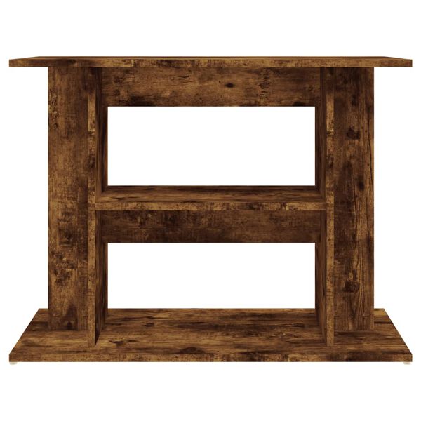 vidaXL Aquarium Stand Smoked oak Engineered wood 31.5 x 13.8 x 23.6 in