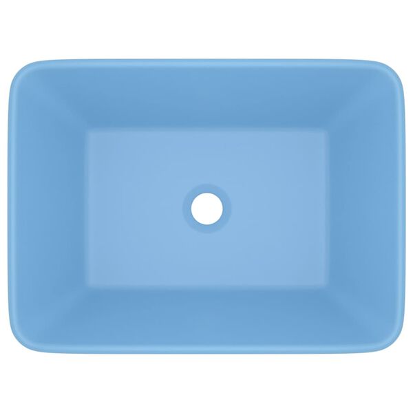 vidaXL Luxury Wash Basin Matt Light Blue 16.1x11.8x4.7" Ceramic