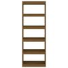 vidaXL Book Cabinet Honey Brown Solid Pinewood Tall Book Cabinet