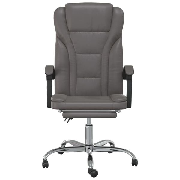 vidaXL Reclining Office Chair Grey Faux leather, metal, plywood, foam