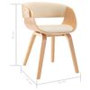 vidaXL Dining Chair Cream and light brown