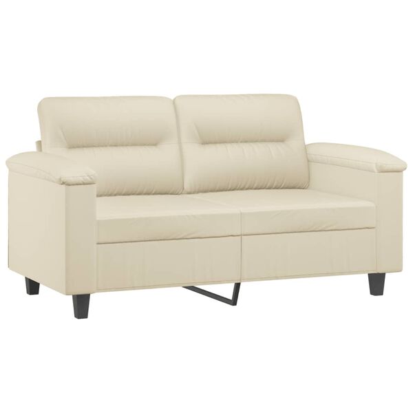 vidaXL Sofa Set Cream Faux leather, Metal, Plywood, Foam 2-Seater