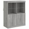 vidaXL Sideboard with LED Lights Gray Sonoma 111.4"x14.6"x39.4"