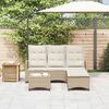 vidaXL Garden Sofa Set Beige PE rattan, powder-coated steel Large