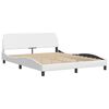 vidaXL Bed Frame with LED without Mattress "Hvar" White 59.8"x79.9"