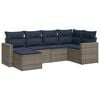 vidaXL 6 Piece Patio Sofa Set with Cushions Gray Poly Rattan