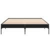 vidaXL Bed Frame Black Engineered wood, Metal Double Durable Bed Frame