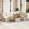 vidaXL Garden Sofa Set with Cushion 9 pcs beige and cream