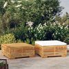 vidaXL Garden Lounge Set Cream Solid teak wood, polyester Medium