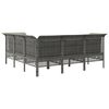 vidaXL 5 Piece Patio Lounge Set with Cushions Grey Poly Rattan