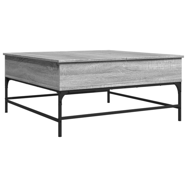 vidaXL Coffee Table Grey Sonoma Engineered wood, Metal 37.4 in square