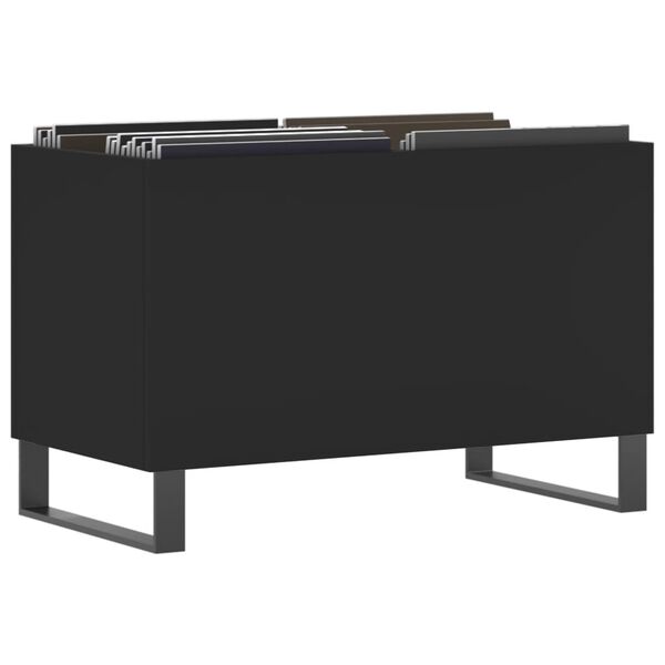 vidaXL Record Cabinet Black Engineered wood, iron Medium Cabinet