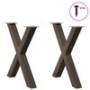 vidaXL Dining Table Legs X-Shaped 2 pcs Natural Steel 31.5x(28.3-28.7)" Steel
