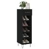 vidaXL Shoe Cabinet Black Engineered wood, iron, aluminum alloy Medium