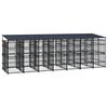 vidaXL Dog Kennel Black Powder-coated steel 139.9 ft&sup2; Durable