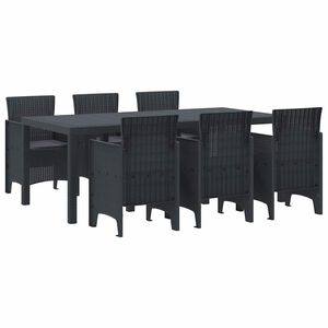 vidaXL Garden Dining Set 7 pcs Anthracite Polt rattan