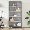 vidaXL Bookcase Grey Sonoma Engineered Wood Tall Bookcase Rectangular