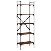 vidaXL Bookcase Brown Oak Engineered wood, Metal Tall Bookcase