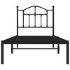 vidaXL Bed Frame Black Powder-Coated Steel Twin Bed Frame Rectangular