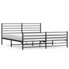 vidaXL Bed Frame Black Powder-Coated Steel 76x80 in Bed Frame