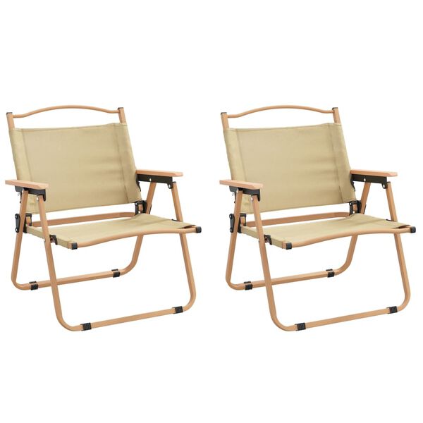 vidaXL Camping Chair Set of 2 Beige