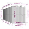 vidaXL Garden Shed Dark Brown Galvanized Steel 75.6 x 205.5 x 87.8 in