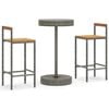 vidaXL Garden Bar Set Grey PE rattan, powder-coated steel, solid acacia wood