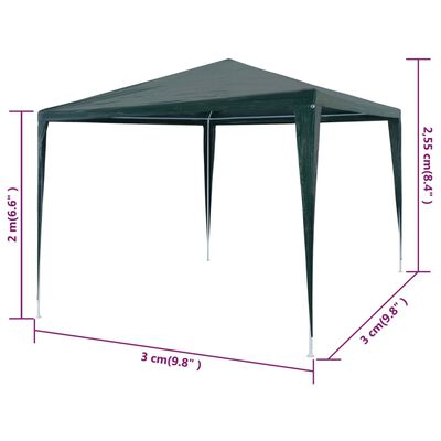 vidaXL Party Tent PE Green 9.8'x9.8'