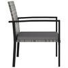 vidaXL Garden Dining Chair Set of 4 Gray Poly Rattan, Powder-Coated Steel