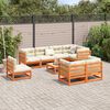 vidaXL Garden Sofa Set Wax Brown Solid Pine Wood 9 Piece Set Modular