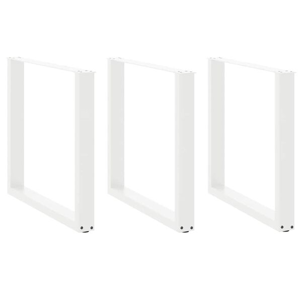 vidaXL Coffee Table Leg Set of 3 White Powder-coated steel Medium