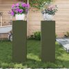 vidaXL Plant Stand 2 pcs Olive green 9.45 x 9.45 x 29.53 in Steel