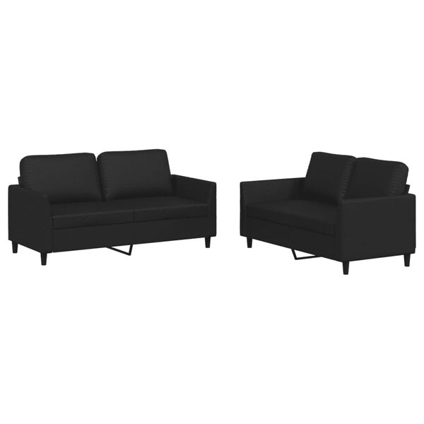 vidaXL Sofa Set Black