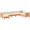 vidaXL Garden Sofa Set Wax brown Solid pine wood, Oxford fabric, PP cotton
