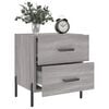 vidaXL Bedside Cabinet Set of 2 Grey Sonoma Engineered wood, Iron
