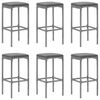 vidaXL Garden Bar Set Grey with black tabletop