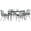 vidaXL Garden Dining Set Grey PE rattan 5 Piece Set