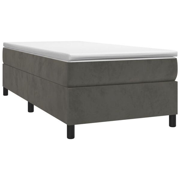 vidaXL Bed Frame Dark Grey Velvet (100% polyester), Plywood, Engineered wood