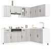 vidaXL Kitchen Cabinet Set Gray Sonoma Engineered wood and glass Large