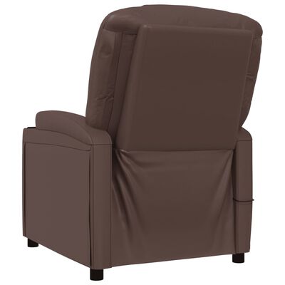 vidaXL Massage Reclining Chair Brown Faux Leather