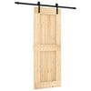 vidaXL Sliding Door with Hardware Set 31.5x82.7" Solid Wood Pine