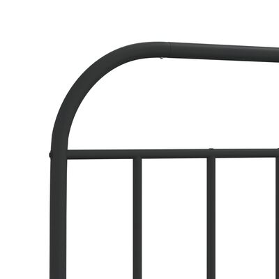 vidaXL Metal Bed Frame with Headboard and Footboard Black 39.4"x74.8" Twin