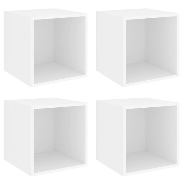 vidaXL Wall Cabinet Set of 4 White Engineered wood Medium Wall Cabinet