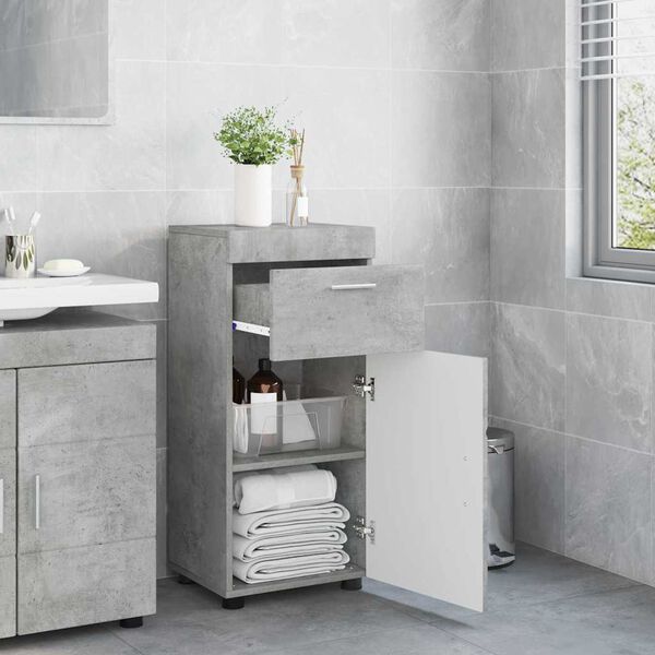 vidaXL Bathroom Cabinet Set with Drawer TULUM Concrete Grey